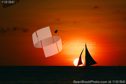 Image of Ocean sunset landscape