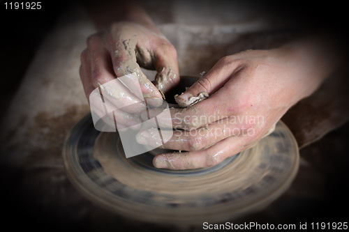 Image of hands of a potter