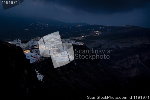 Image of Santorini by night