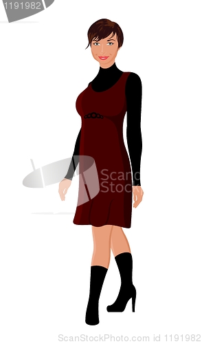 Image of beautifu girl in dress isolated