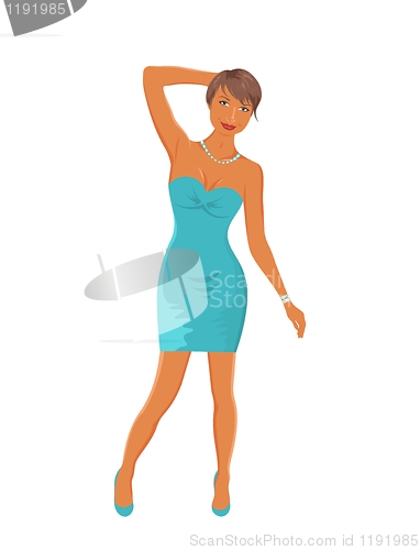 Image of beautiful girl dancing isolated