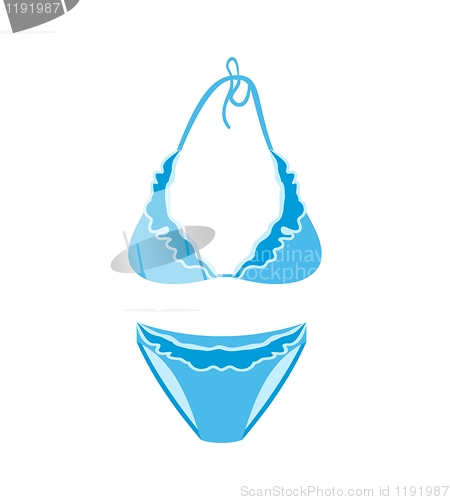 Image of blue female swimsuit isolated