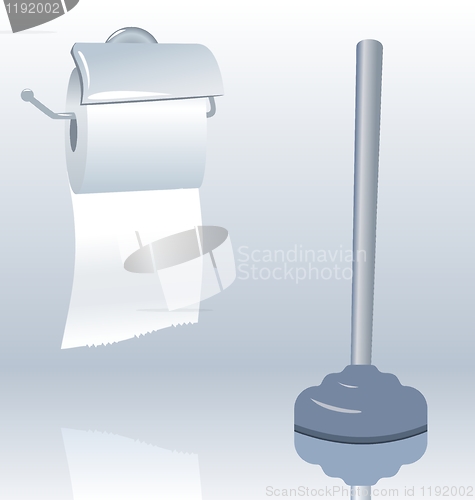 Image of Illustration of toilet roll with realistic shadow