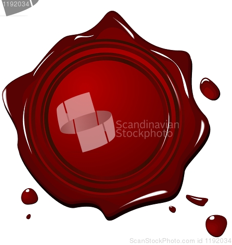 Image of Illustration of wax grunge red seal
