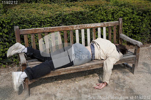 Image of Homeless man sleeping