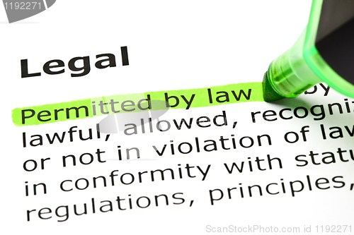 Image of 'Permitted by law', under 'Legal'