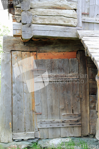 Image of Old norwegian farm detail-barn