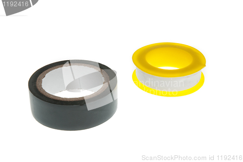 Image of Black and white electrical plastic tape