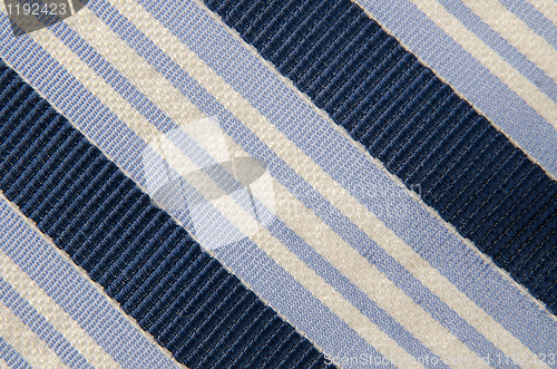 Image of Closeup view of a striped neck tie