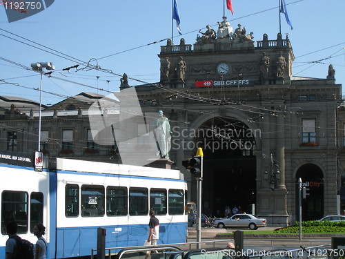 Image of Tram near Zurich Train Station