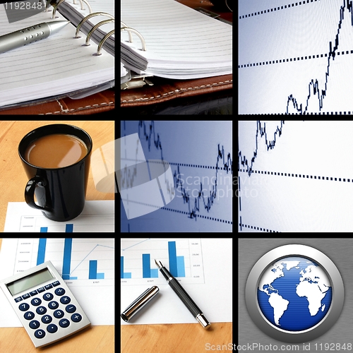 Image of collage of business or finance