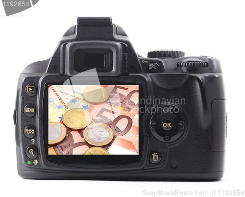 Image of camera and money