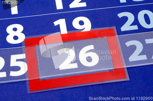 Image of red and blue calendar