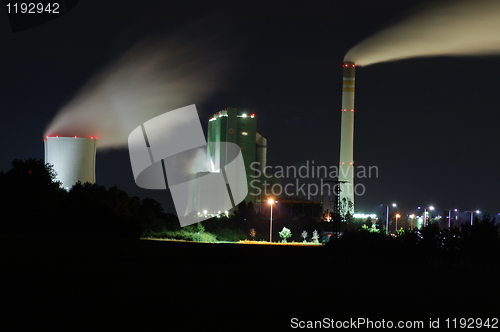 Image of industry at night