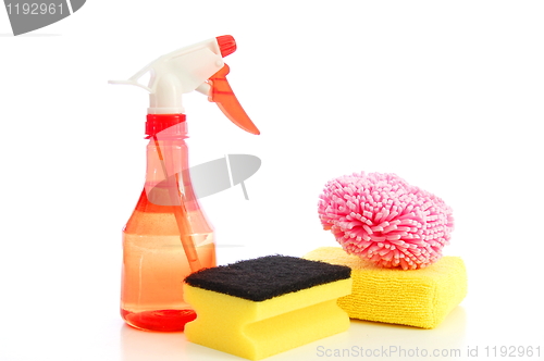 Image of isolated cleaning supplies