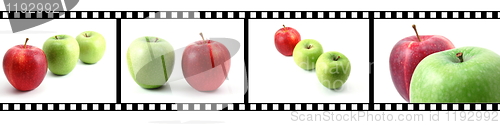 Image of collection of fruits with film strip