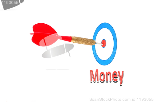 Image of money concept with dart arrow
