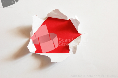 Image of red hole with copyspace
