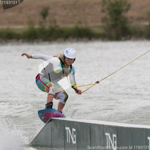 Image of Female wakeboarder