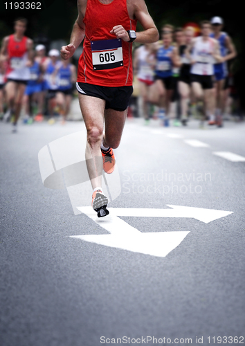 Image of Marathon runners - blurred motion 