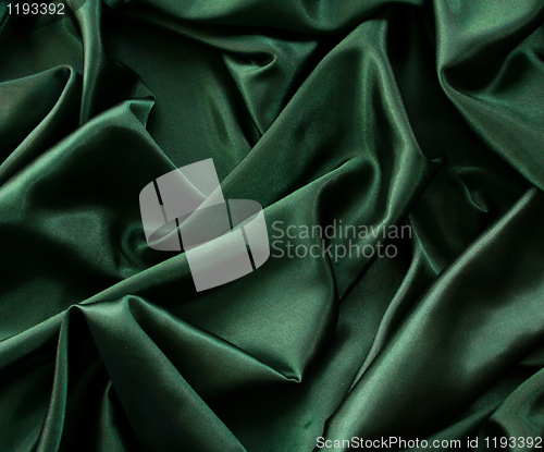 Image of Smooth elegant dark green silk 