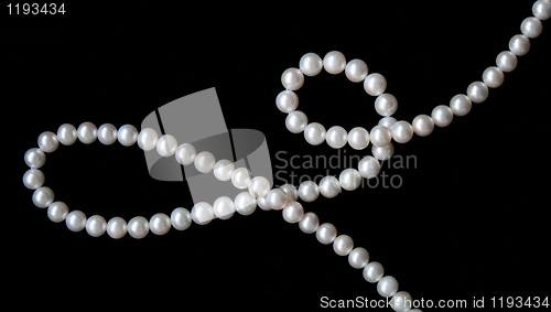 Image of White pearls on the black velvet 