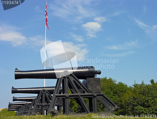 Image of Old military defence cannons