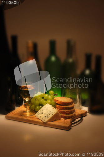 Image of wine and cheese dinner 