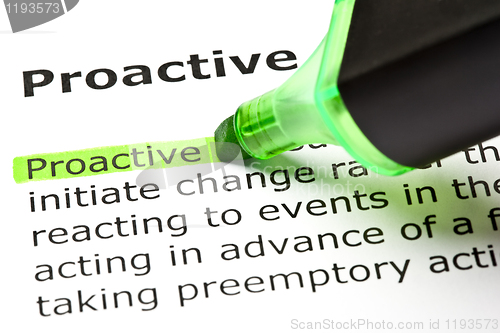 Image of 'Proactive' highlighted in green