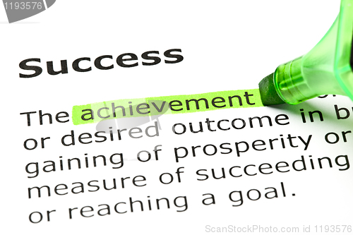 Image of 'Achievement' highlighted, under 'Success'