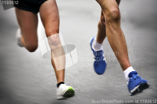 Image of Marathon runners - blurred motion