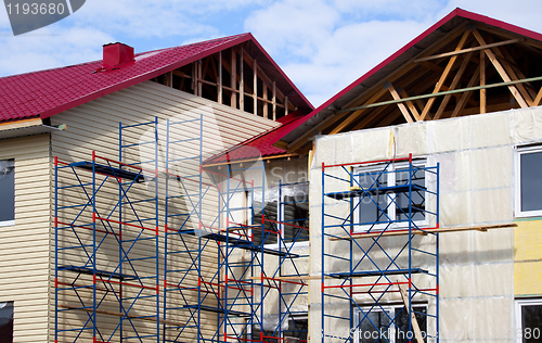 Image of Construction of the house. Facade