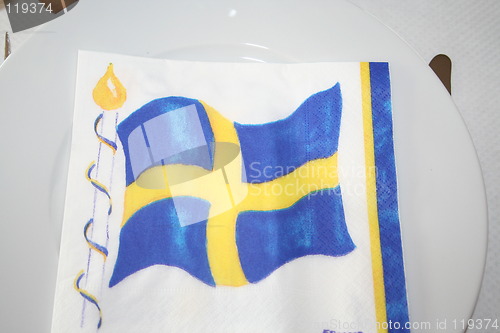 Image of Swedish flag on serviette