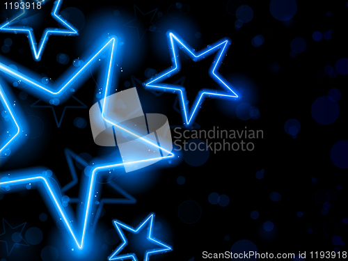 Image of Glowing Neon Stars Background