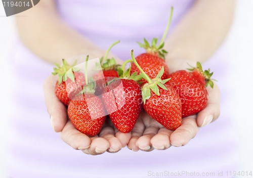 Image of Girl with fresh strawberries