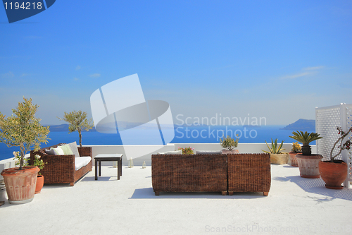 Image of Sunbeds on Santorini