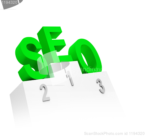 Image of letters SEO on the pedestal
