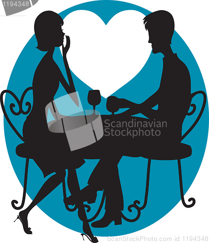 Image of Romantic Couple Silhouette