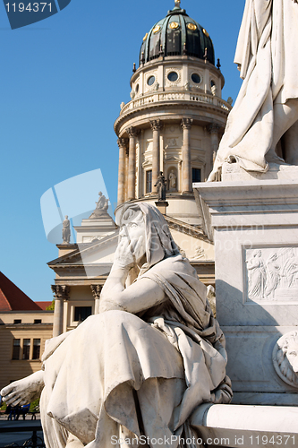 Image of Detail of the French Dome and the monument to german poet Friedr