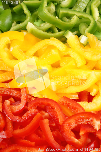 Image of Green, red and yellow bell-pepper background