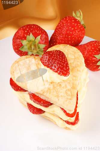 Image of Strawberry and custard millefeuille