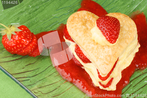 Image of Strawberry and custard millefeuille
