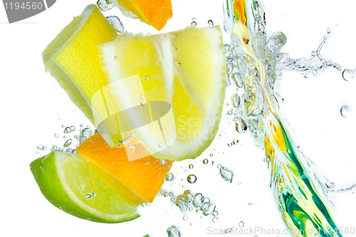 Image of citrus fruit splashing