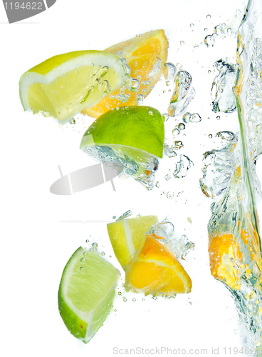 Image of citrus fruit splashing