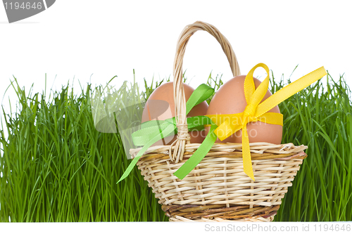 Image of basket with easter eggs