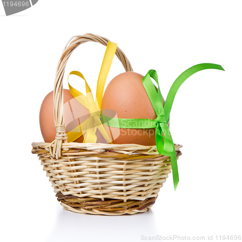 Image of basket with easter eggs