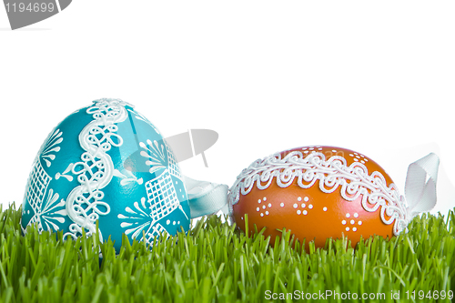 Image of easter eggs in grass