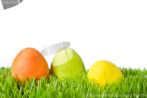 Image of easter eggs in grass