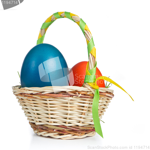 Image of basket with easter eggs