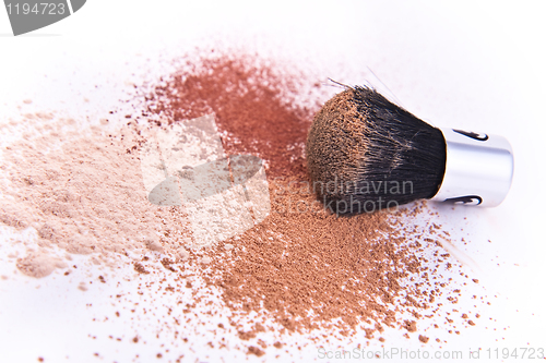 Image of makeup brush and powder